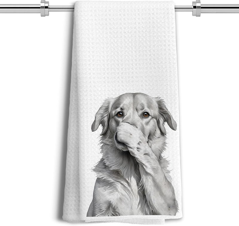 LUKIPOM Golden Retriever Gifts Hand Towels, Golden Retriever Gifts for Women Men,Dog Bathroom Decor, Funny Bathroom Hand Towels, 16x24 Inches - Image 1
